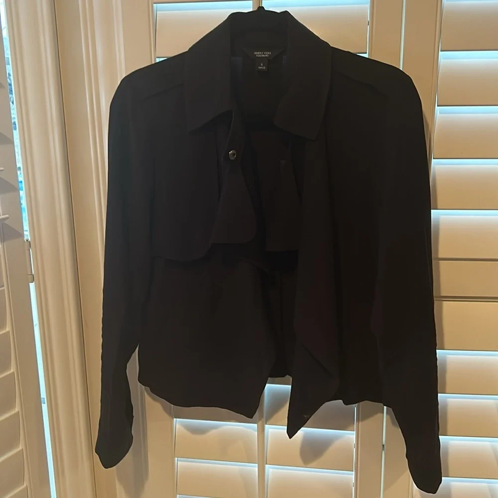 Draped Open Front Jacket - Picture 5 of 8